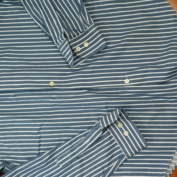 Banana Republic Cotton Blue Striped Button Up Shirt - Picture 2 of 7